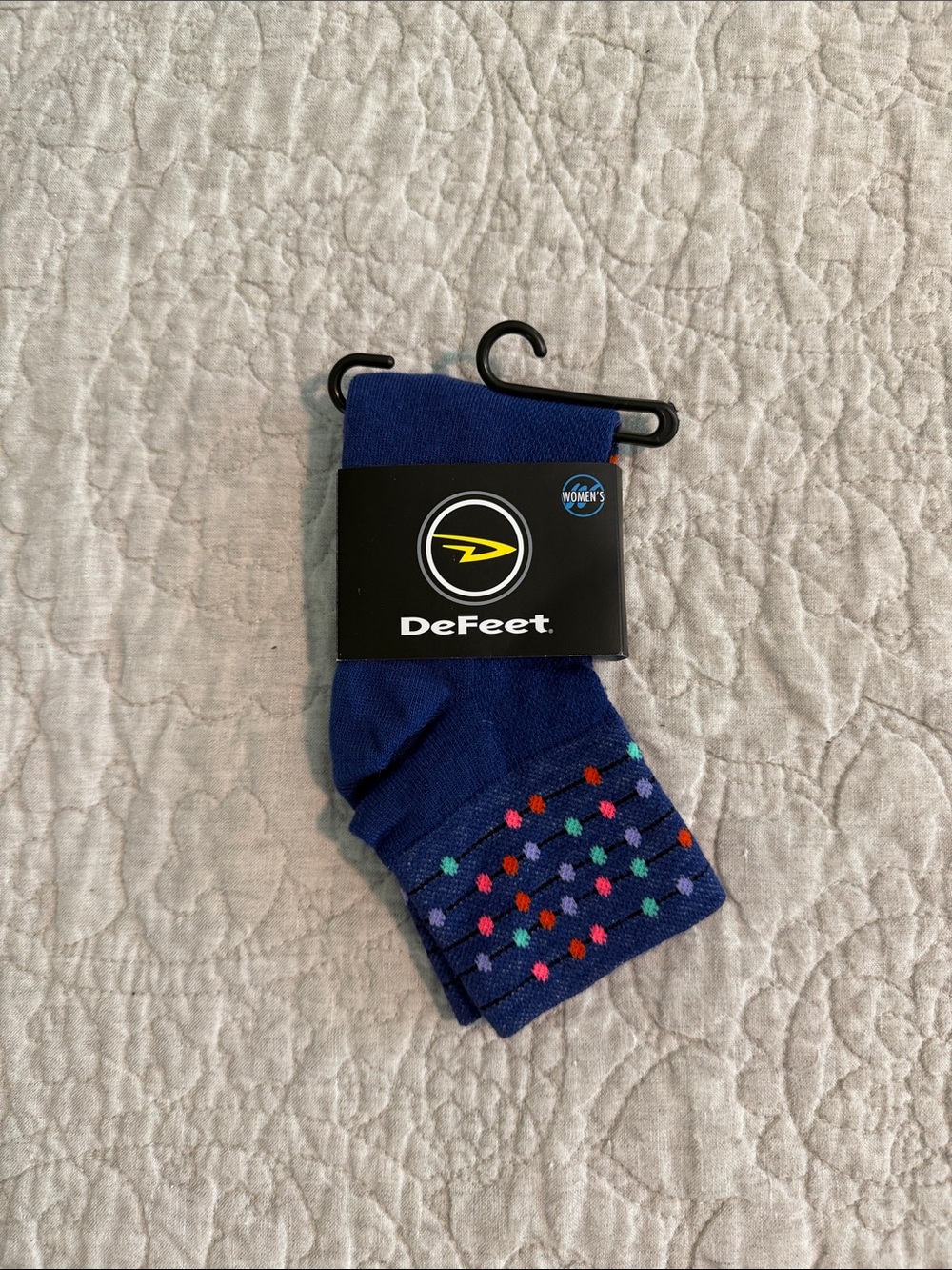 Women's Navy Blue Polka Dot Crew Socks